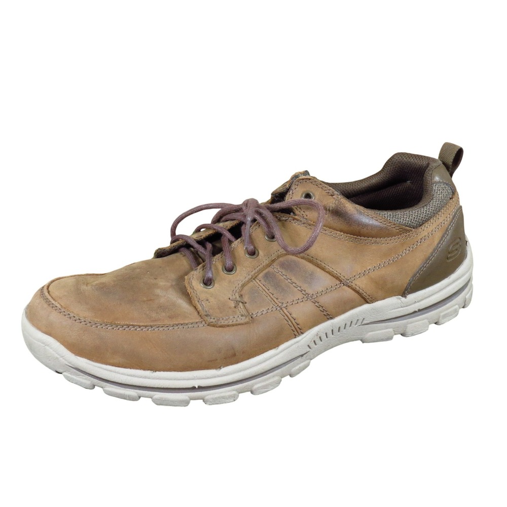Skechers Braver Ralson Mens Oxford Shoes Size 13 Outdoor Brown Leather SN 65580